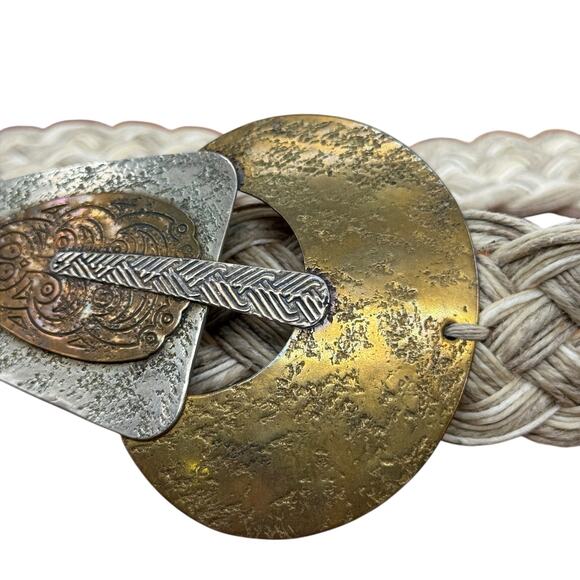 Woven Belt Womens Tan Braided Boho Festival Artisanal Cottagecore Hippie Folk main image 10